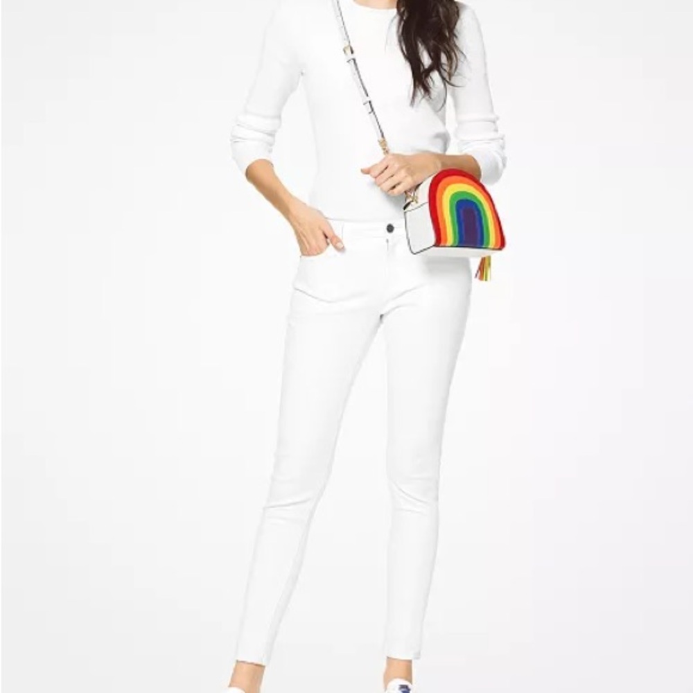 Michael Kors NWT Wrapped in Plastic Rainbow Half Moon Crossbody MSRP: $348.00 - Picture 5 of 14